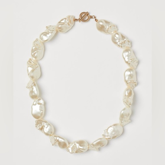 H&M Francesca’s Irregular faux pearls balls and hoop earrings & necklace LOT - Picture 3 of 17